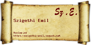 Szigethi Emil névjegykártya
